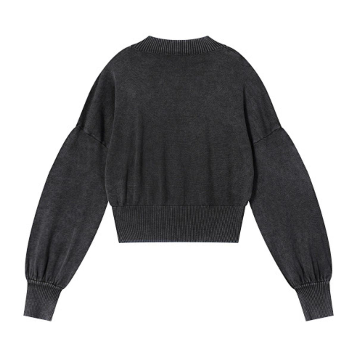 Vintage Snow Wash Cropped Cotton Knit Sweater