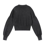 Vintage Snow Wash Cropped Cotton Knit Sweater