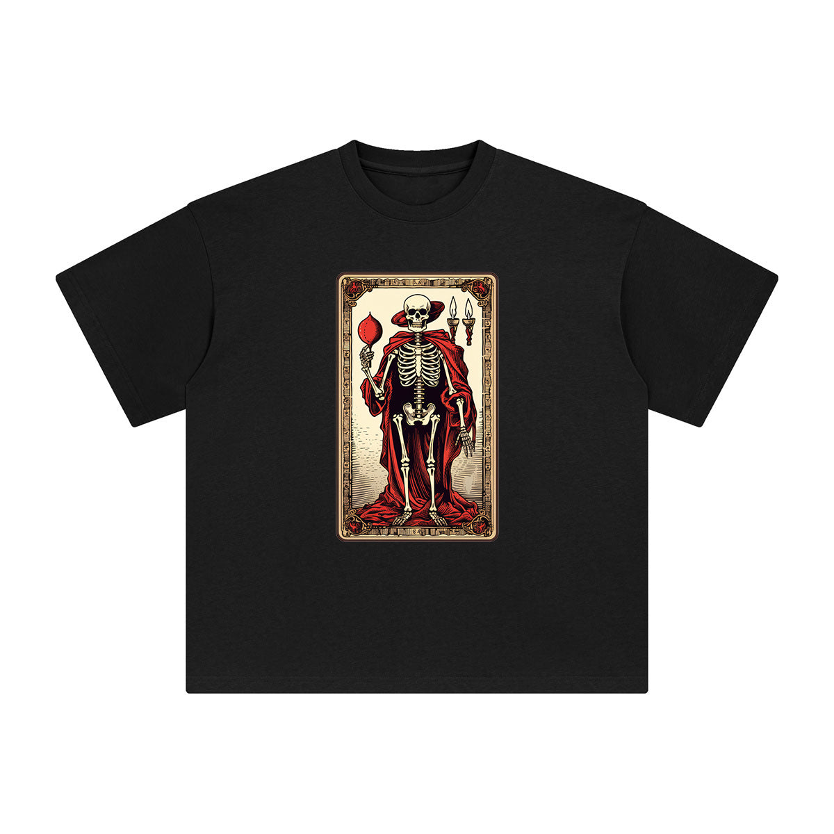 Sketelon Tarot Card Graphic Tee-INNBLAC Fashion Apparel