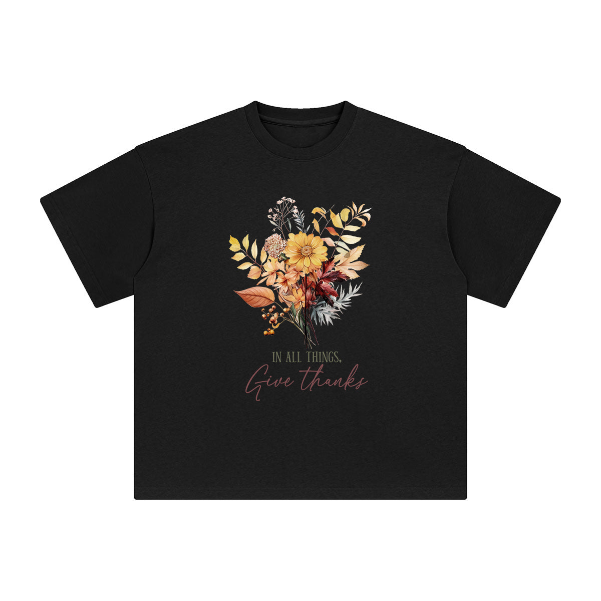 Fall Flowers Graphic Tee-INNBLAC Fashion Apparel