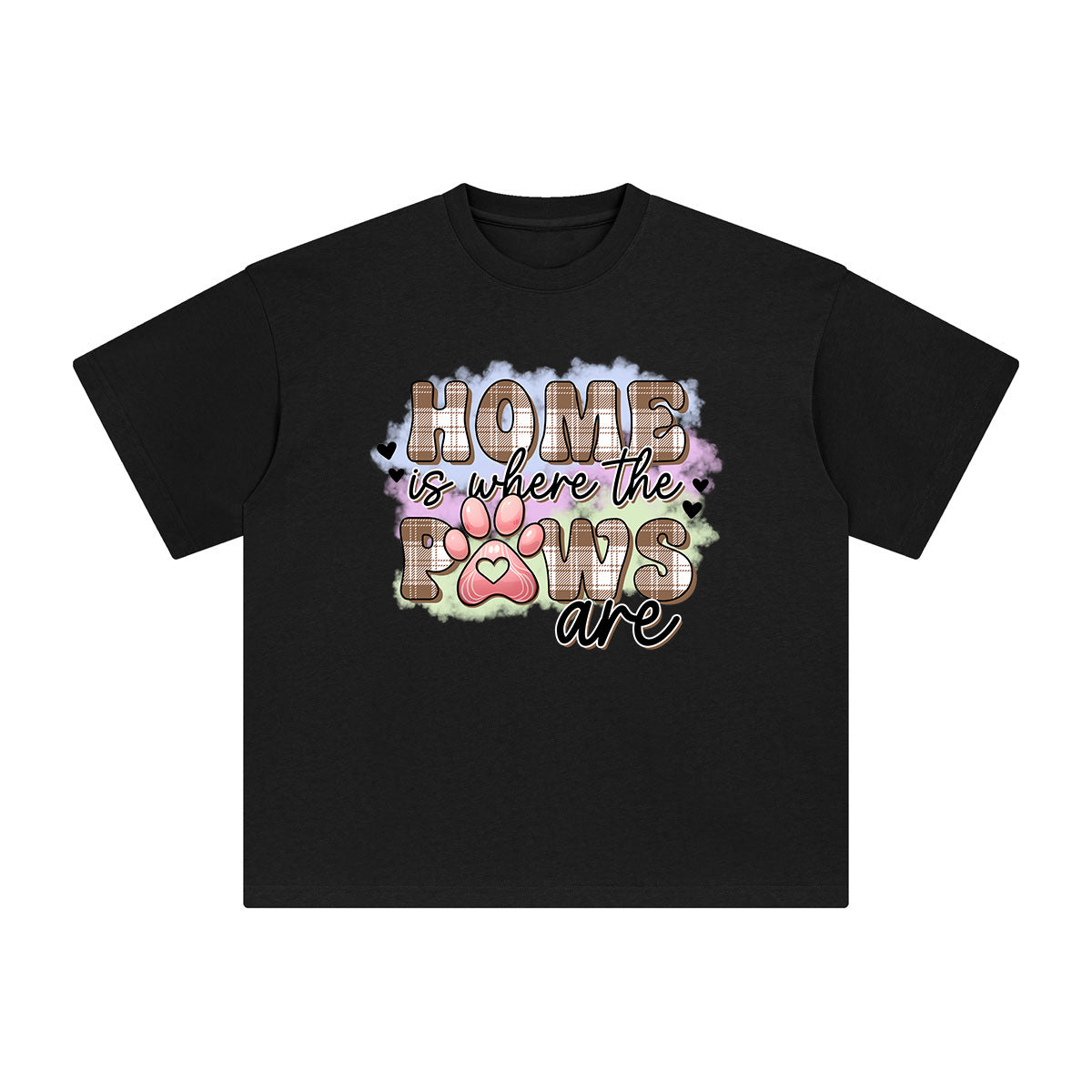 Home Is Where The Paws Are Graphic Tee-INNBLAC Fashion Apparel