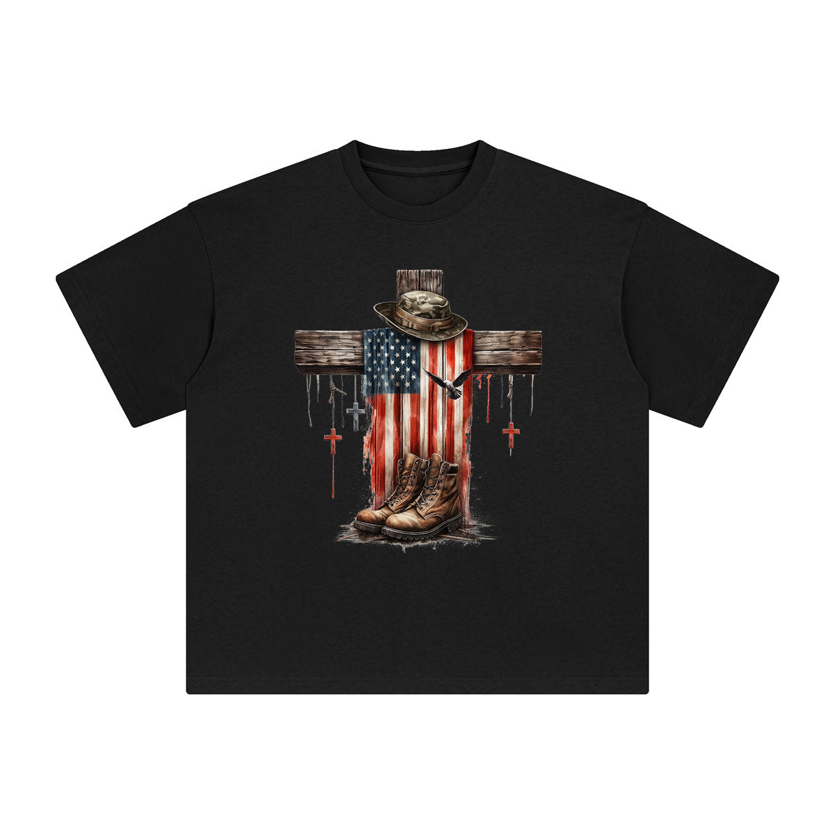 Memorial Day Cross Graphic Tee-INNBLAC Fashion Apparel