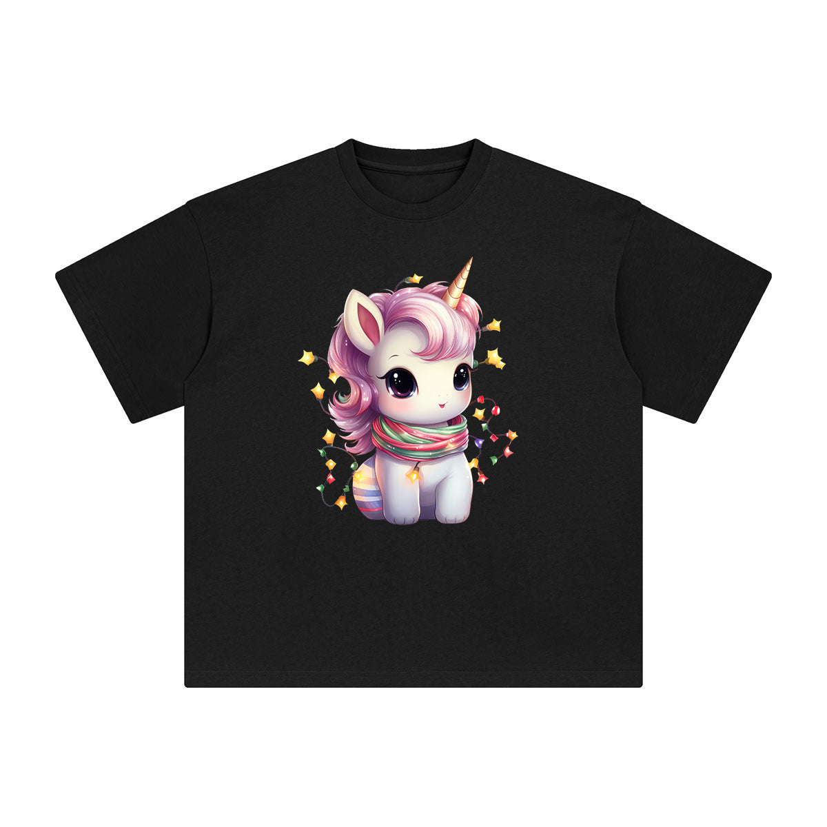 Pastel Christmas Baby Unicorn Graphic Tee-INNBLAC Fashion Apparel