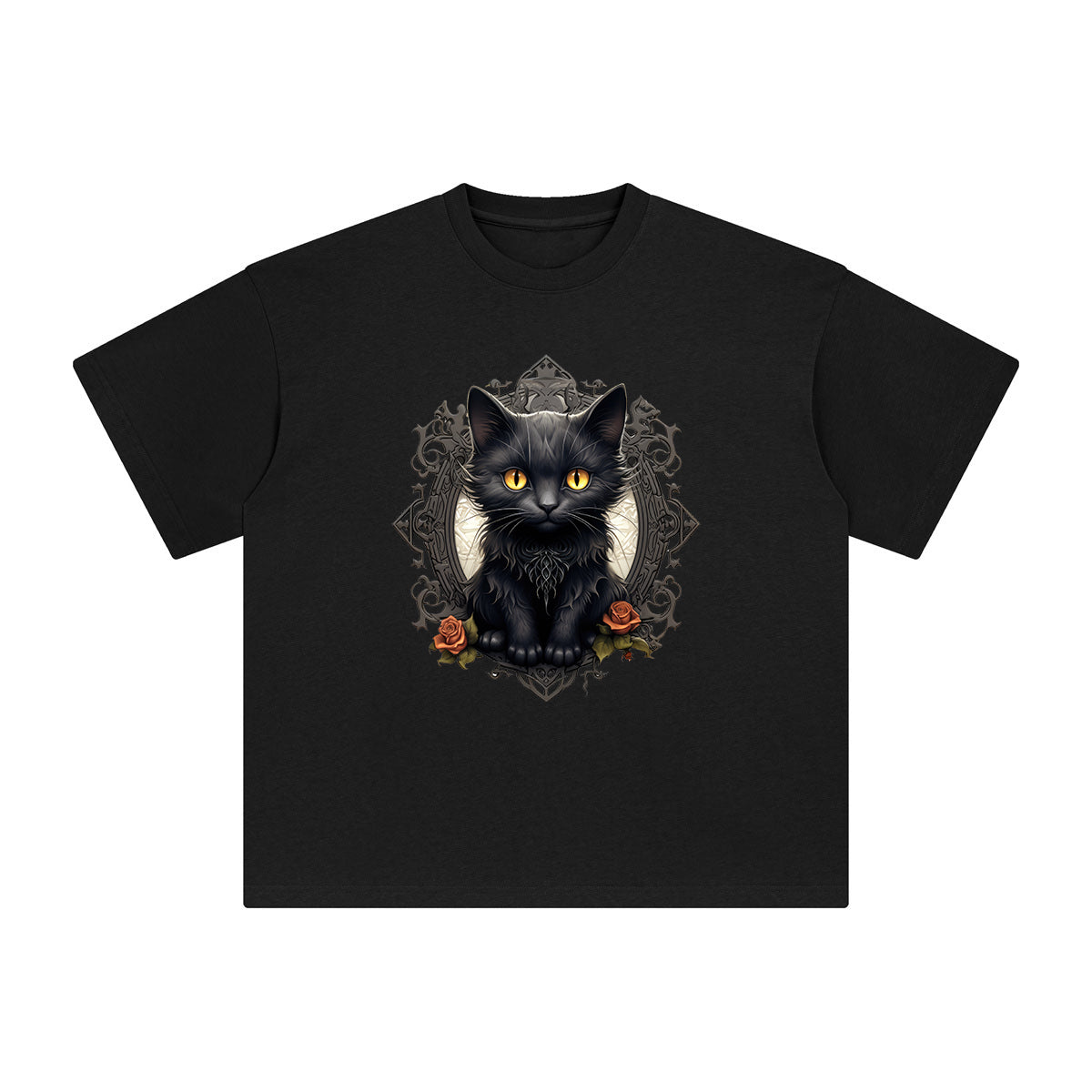 Black Cat Graphic Tee-INNBLAC Fashion Apparel