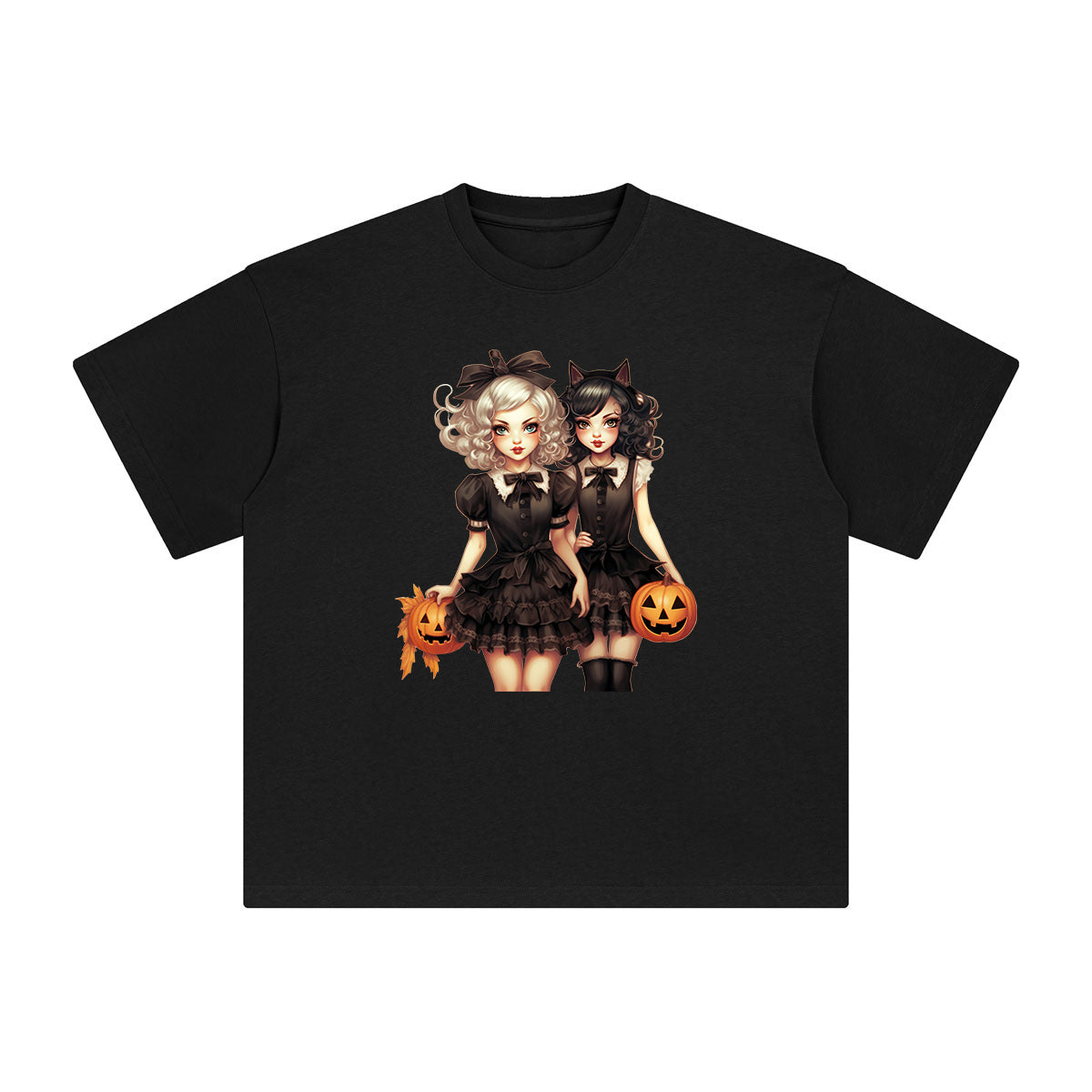 Girls & Pumpkin Graphic Tee-INNBLAC Fashion Apparel