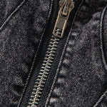 Falda vaquera con bordado de perlas y lavado vintage