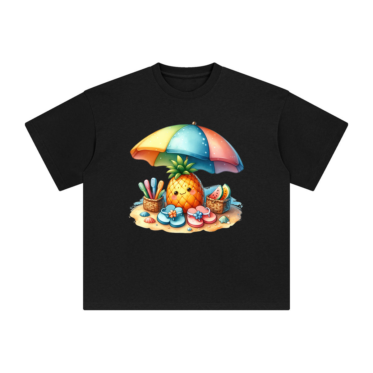 Seaside Resort Comic Graphic Tee-INNBLAC Fashion Apparel