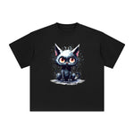 Goth Cat Graphic Tee-INNBLAC Fashion Apparel