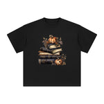 Halloween Book & Pumpkin Graphic Tee-INNBLAC Fashion Apparel