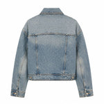 Vintage Washed Cropped Denim Trucker Jacket