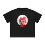 Valentine Roses Globe Graphic Tee-INNBLAC Fashion Apparel