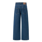 Old Money Style Dark Blue Straight‑Leg Vintage Denim Jeans