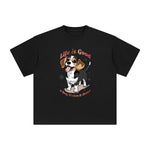 Life Is Good A Dog Makes It Better Graphic Tee-INNBLAC Fashion Apparel