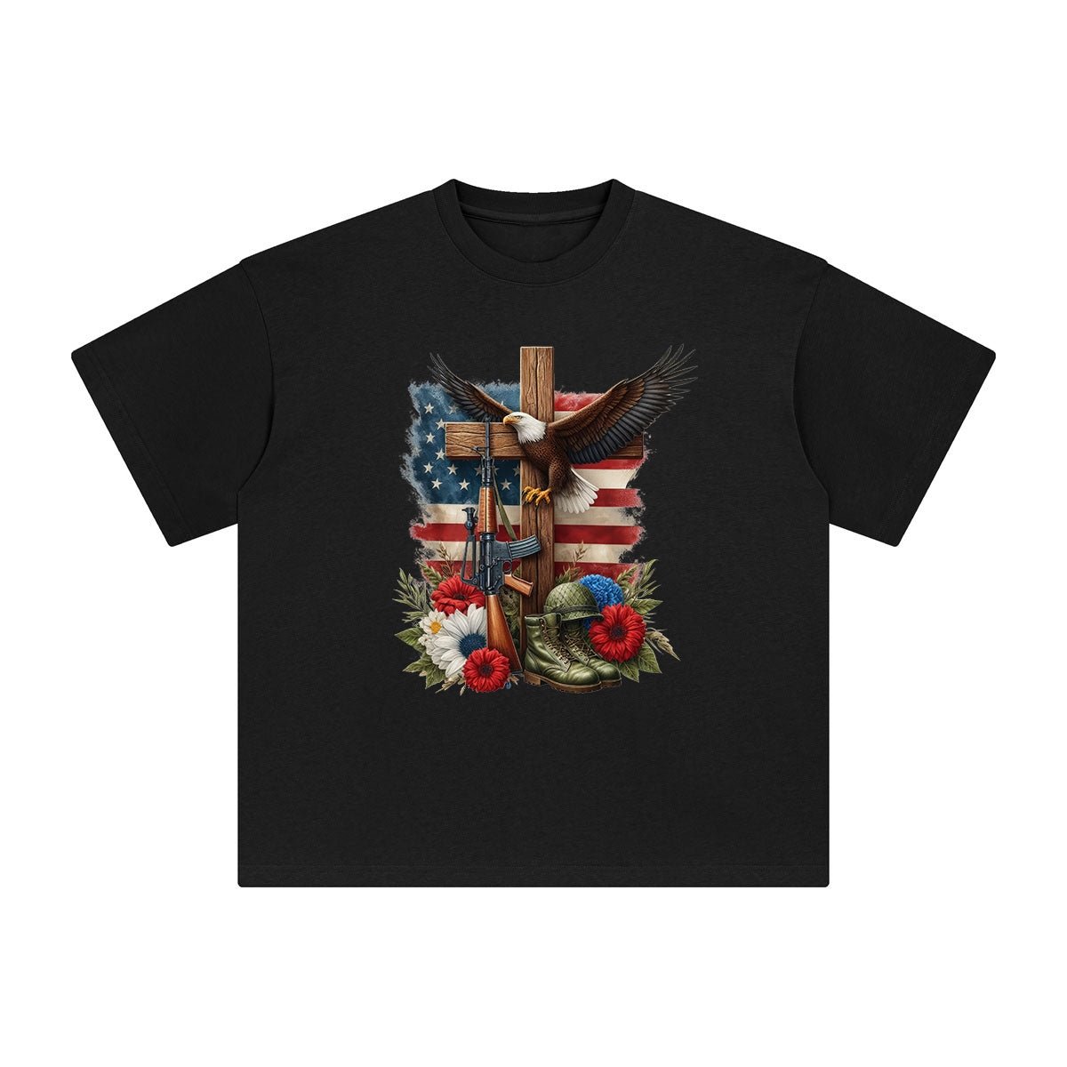 Memorial Day Cross Graphic Tee-INNBLAC Fashion Apparel