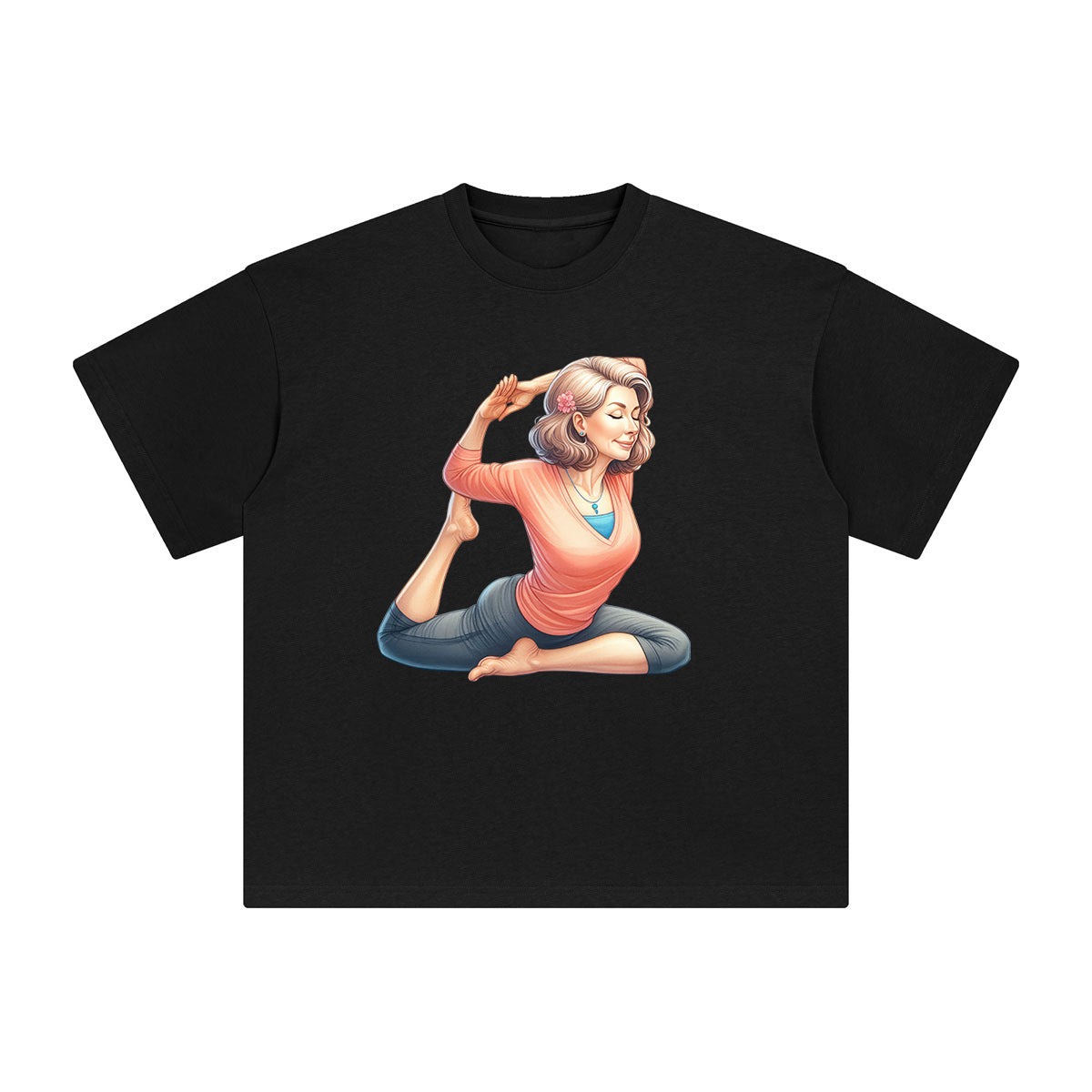Yoga Mom Comic Graphic Tee-INNBLAC Fashion Apparel