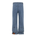Vintage Washed Reverse Panel Slim Flare Jeans