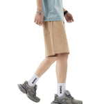 Solid Color Loose-Fit Drawstring Shorts