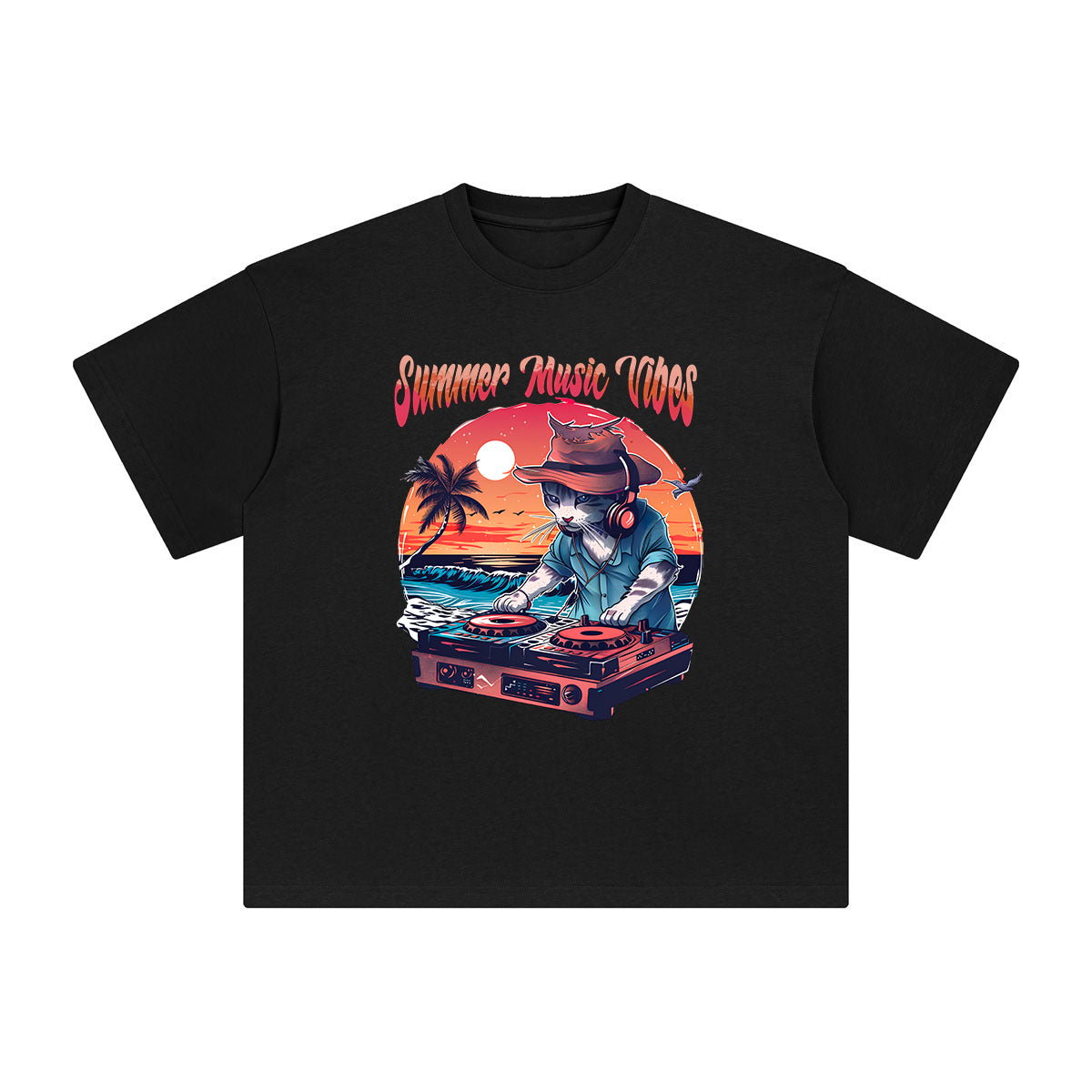 Summer Music Vibes Graphic Tee-INNBLAC Fashion Apparel