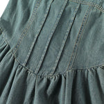 Falda vaquera con bordado de perlas y lavado vintage