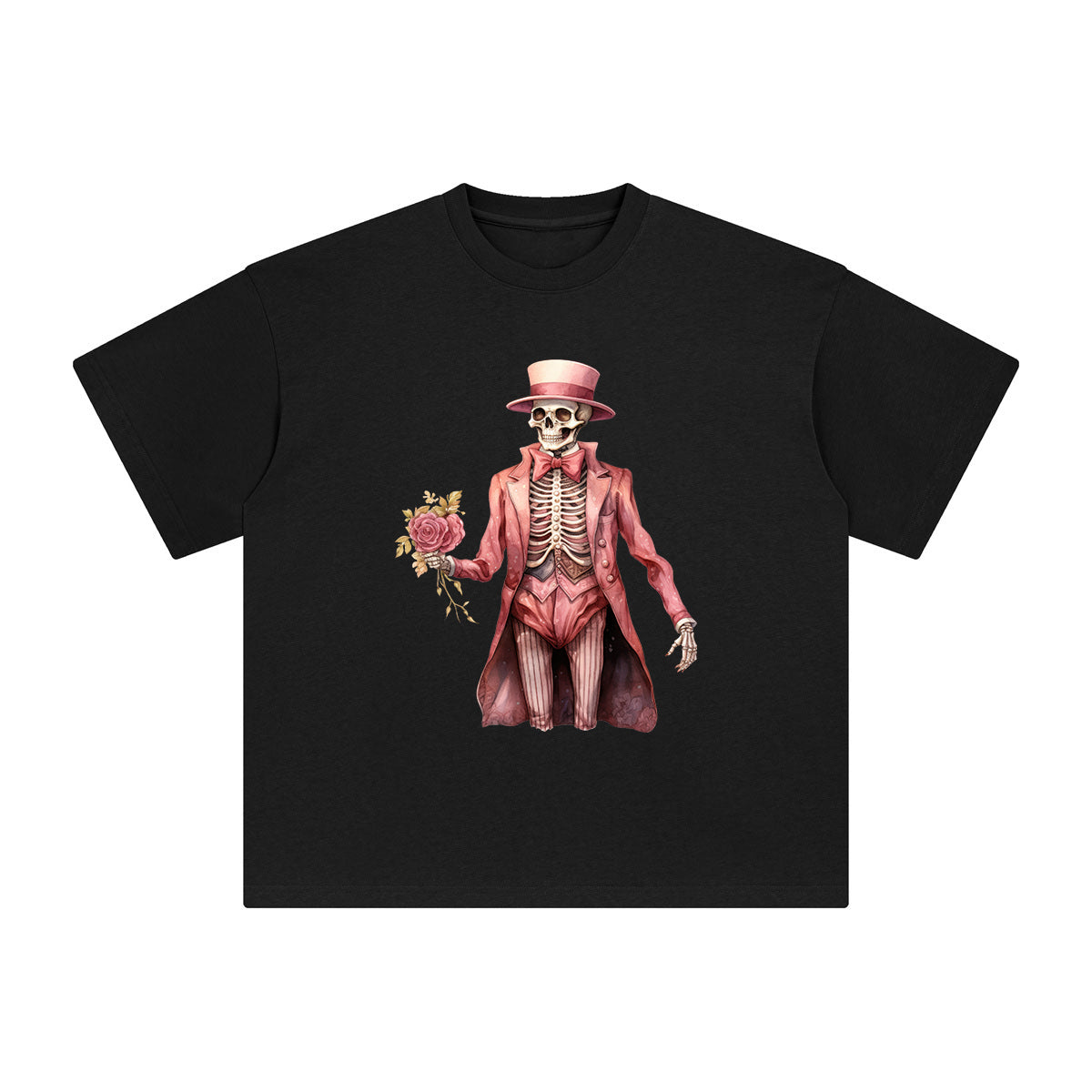 Pink Skeleton Graphic Tee-INNBLAC Fashion Apparel