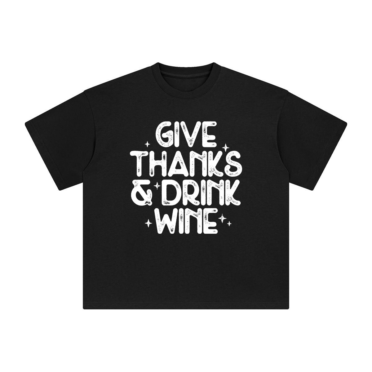 Give Thanks & Drink Wine Graphic Tee-INNBLAC Fashion Apparel