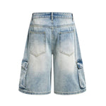 Wash Utility Pocket Denim Shorts