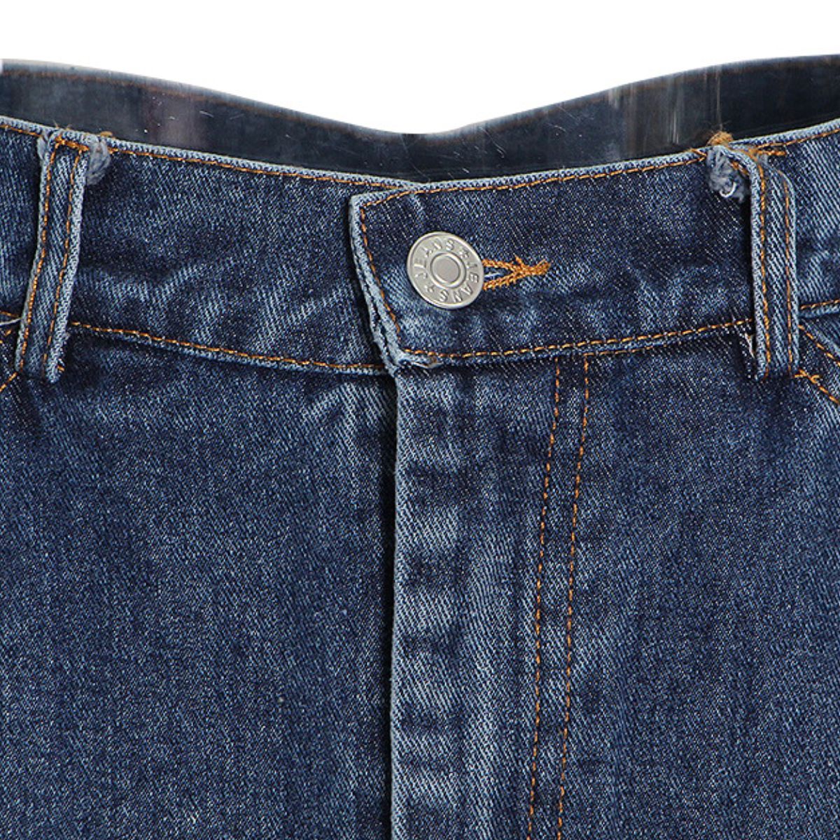 Tapered Front-Slit Denim Midi Skirt