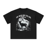 The Deer Are Calling And l Must Go Graphic Tee-INNBLAC Fashion Apparel