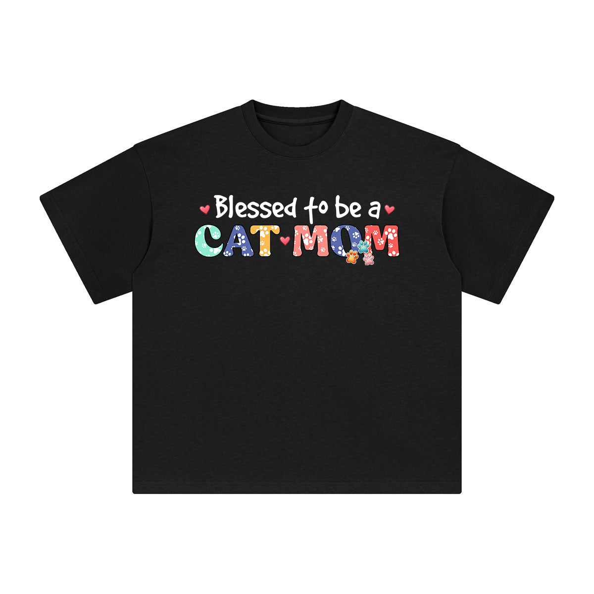 Blessed Of Be A Cat Mom Graphic Tee-INNBLAC Fashion Apparel