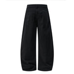 Voluminous Wide‑Leg Twill Casual Pants