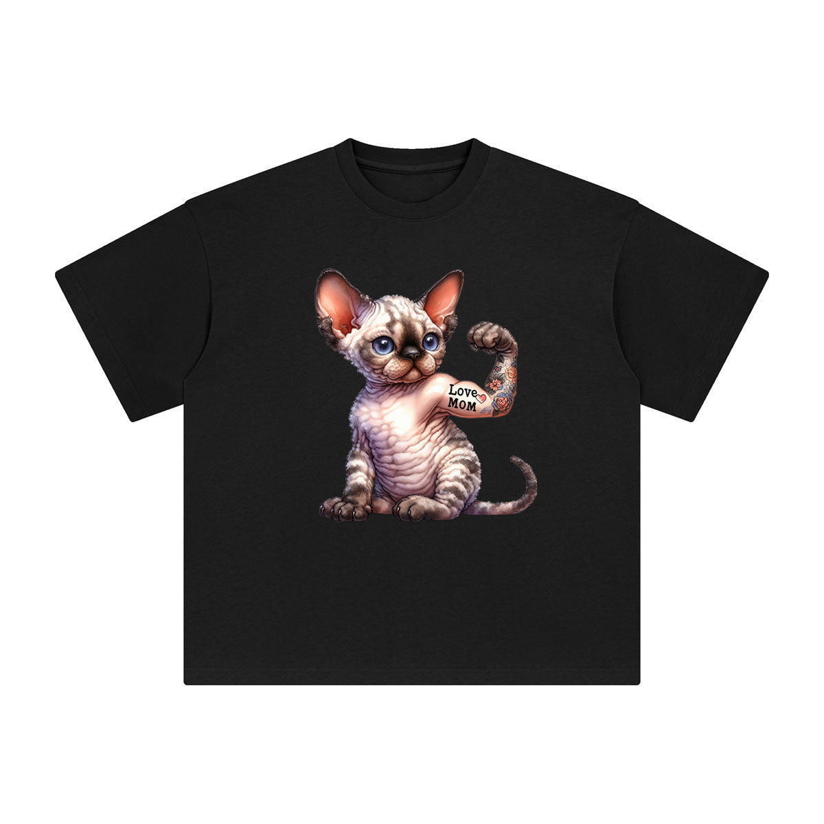 Devon Rex Flexes Muscles Graphic Tee-INNBLAC Fashion Apparel
