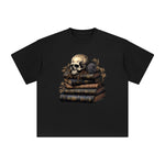 Books Skull Graphic Tee-INNBLAC Fashion Apparel