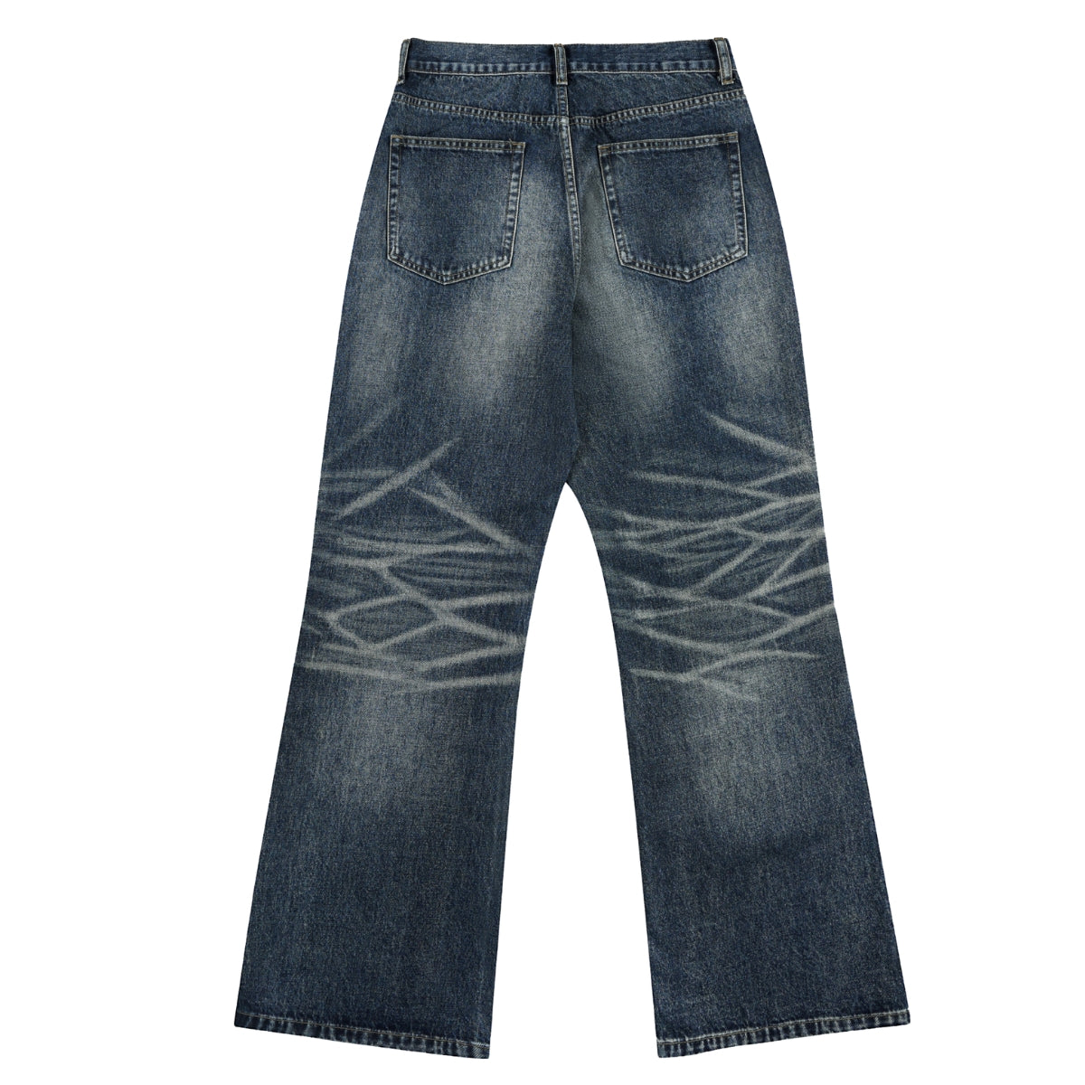 Blue Washed Baggy Cat Whisker Jeans