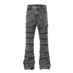 Smoke Rise Trap Denim Raw Trim Flare Jeans
