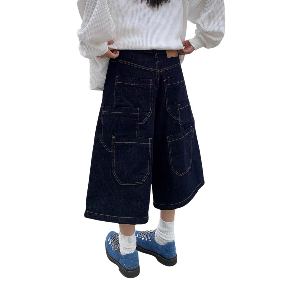 Bermudas con lavado vintage y salpicaduras de tinta