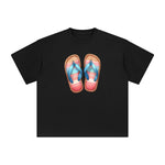 Summer Vacation Slippers Graphic Tee-INNBLAC Fashion Apparel