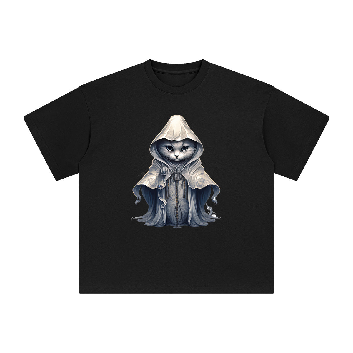 Ghost Cat Graphic Tee-INNBLAC Fashion Apparel