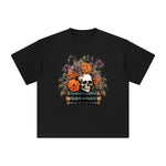 Halloween Book & Skull Graphic Tee-INNBLAC Fashion Apparel