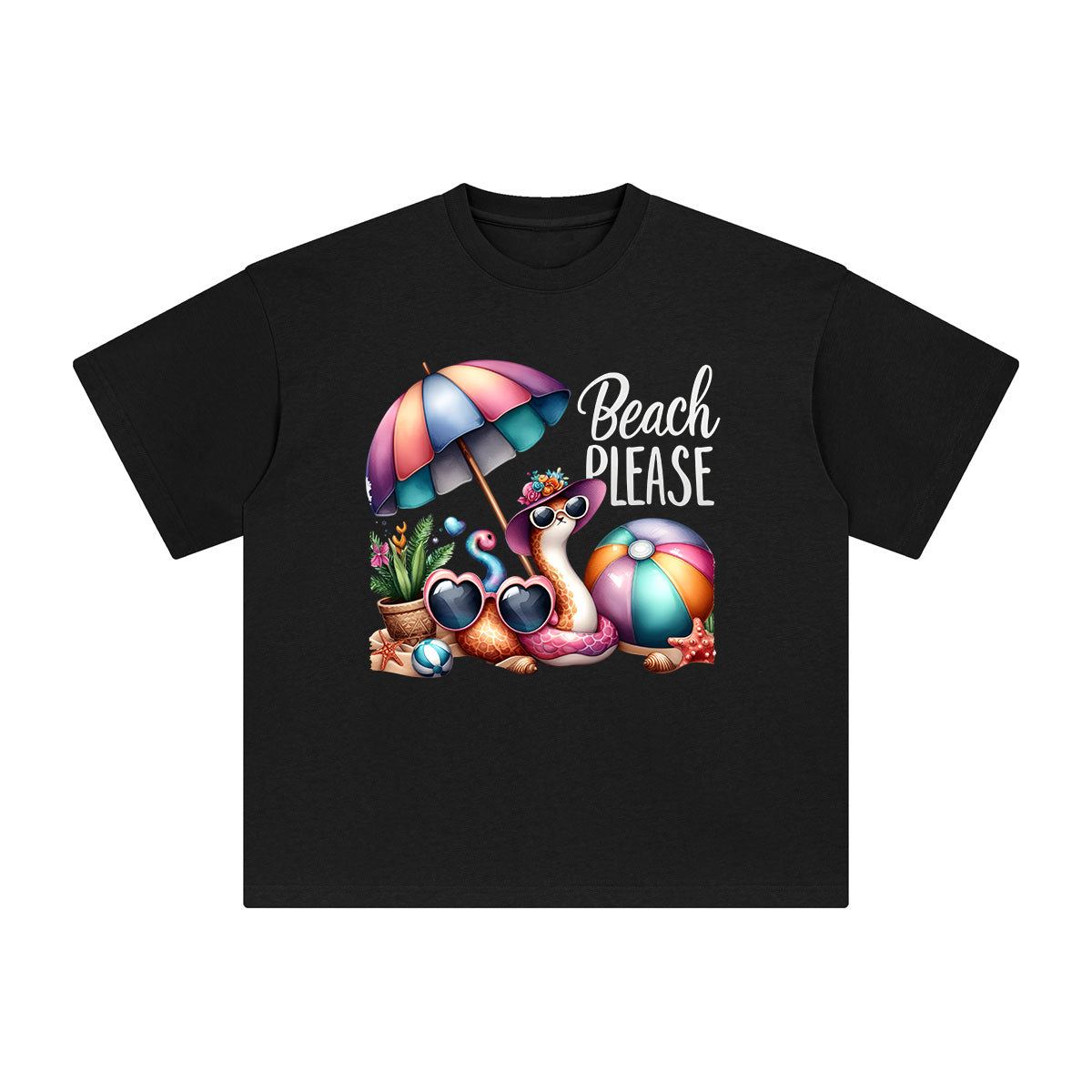 Snake On Vacation Graphic Tee-INNBLAC Fashion Apparel