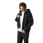 Solid Color Double-Slider Zipper Fleece Hoodie