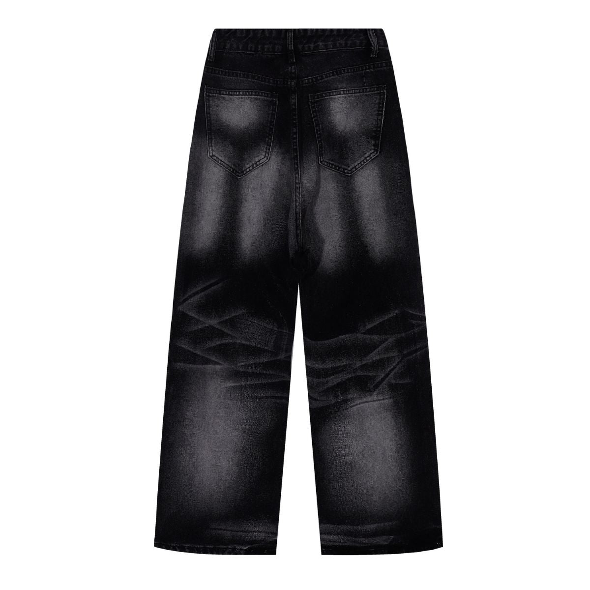 Heavy Wash High-Rise Straight Leg Jeans