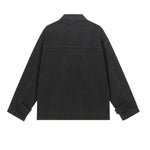 Heavy Washed Distressed Retro Simple Casual Denim Jacket