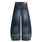 Grunge Dark Wash High Waist Wide Leg Jeans