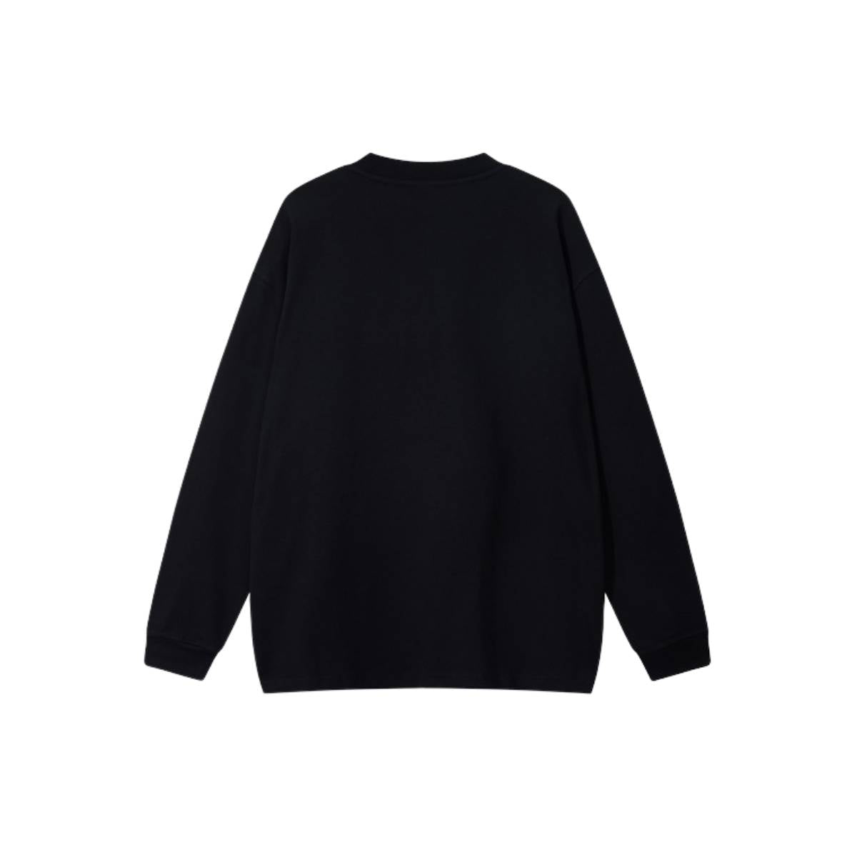 Premium Solid Crew Neck Cotton Long-Sleeve T-Shirt