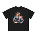 American Mom & Baby Boy Graphic Tee-INNBLAC Fashion Apparel