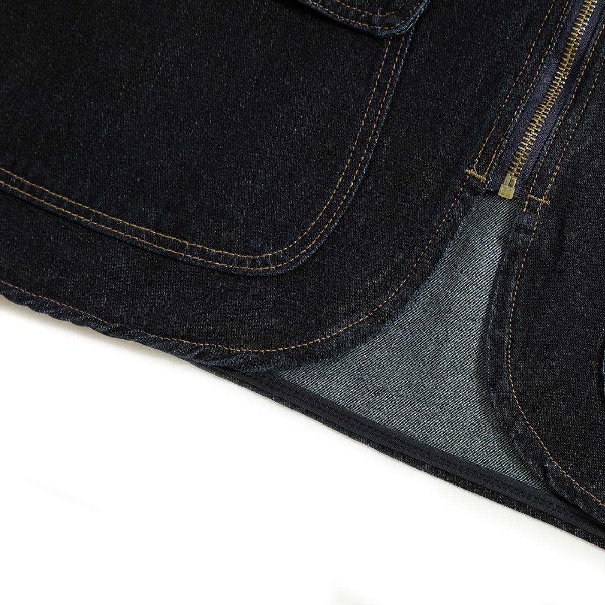 Unisex Black Zip-Up Denim Vest