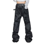 Vintage Smoke Wash Relaxed Flare Denim Jeans