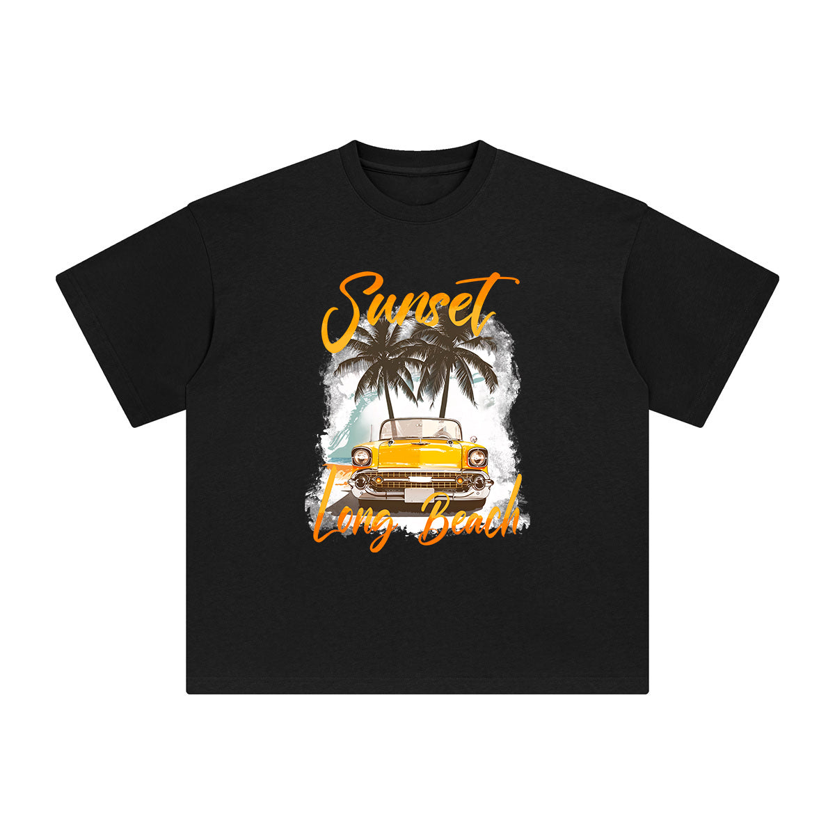 Sunset Long Beach Graphic Tee-INNBLAC Fashion Apparel