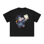 Graduation Hippo Graphic Tee-INNBLAC Fashion Apparel