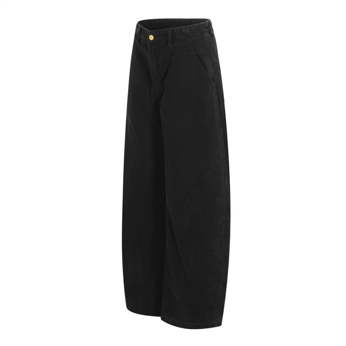 Vintage Scimitar-Wash Pleated Loose-Fit Wide-Leg Pants